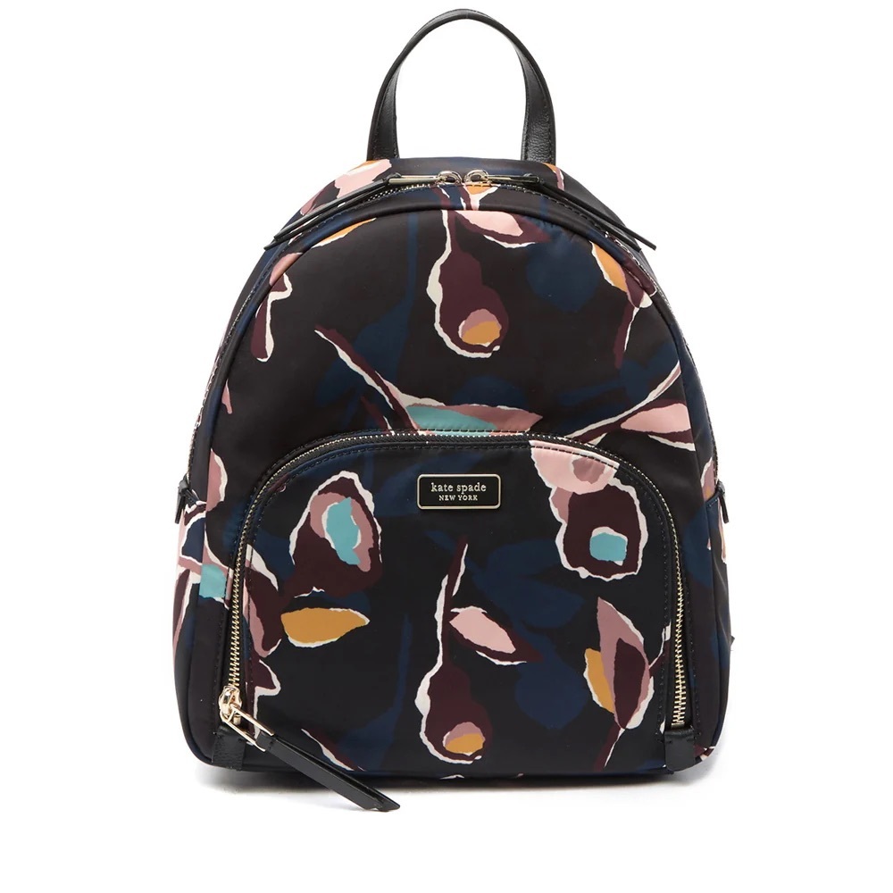Kate Spade Dawn Paper Rose Medium Backpack Bag in Black Multi - Picture 2 of 6